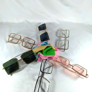 Womens square metal frame glasses/sun glasses